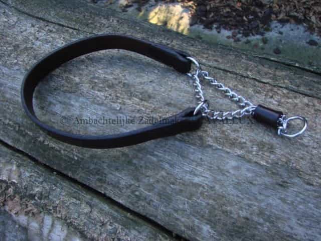 maatwerk leder lederen honden slip halsband met ketting